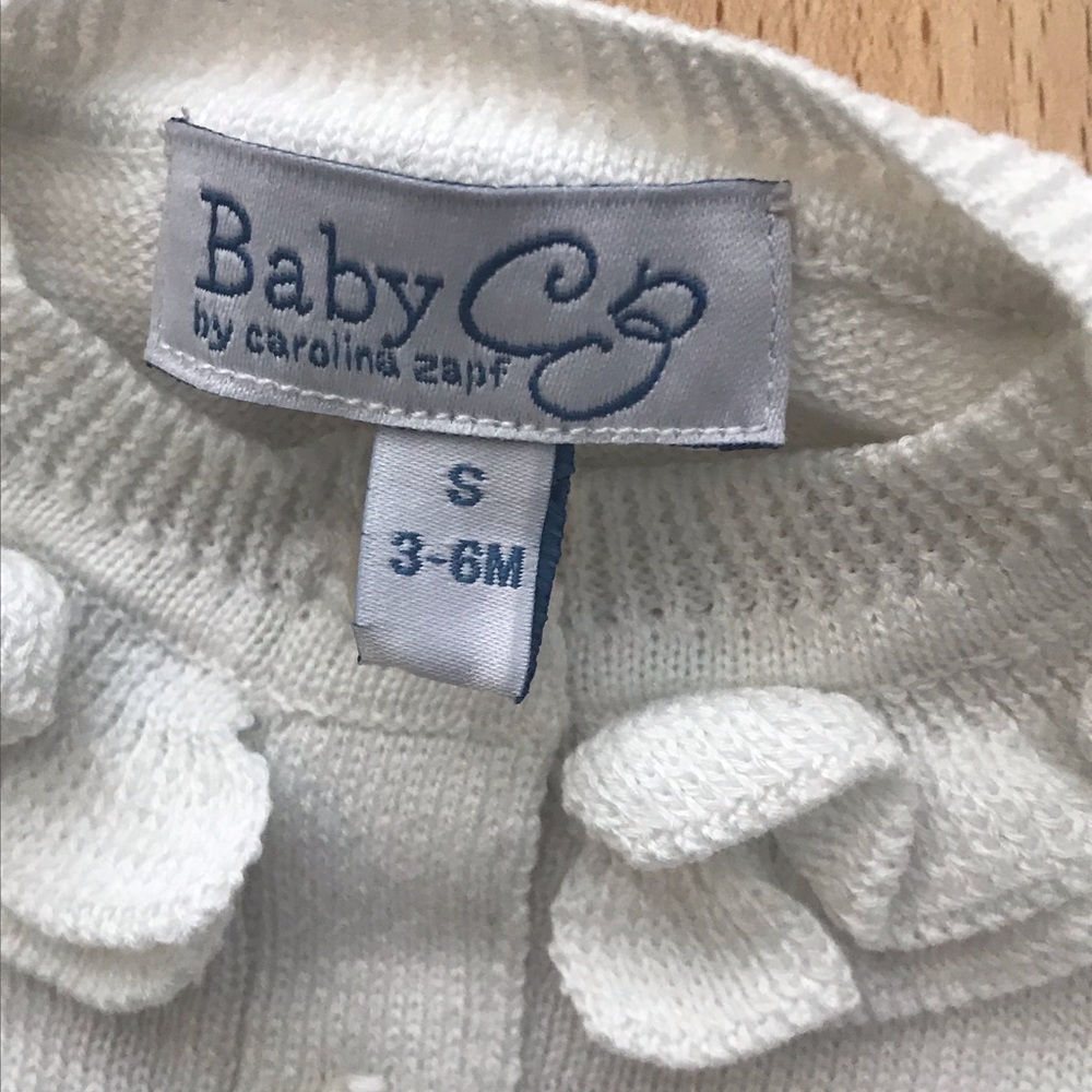 Baby CZ Ruffle Collar Cardigan Sweater - Picture 4 of 4